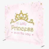 Aperturee - Aperturee Gold Crown Prinecss Fabric Backdrop Cover for Birthday